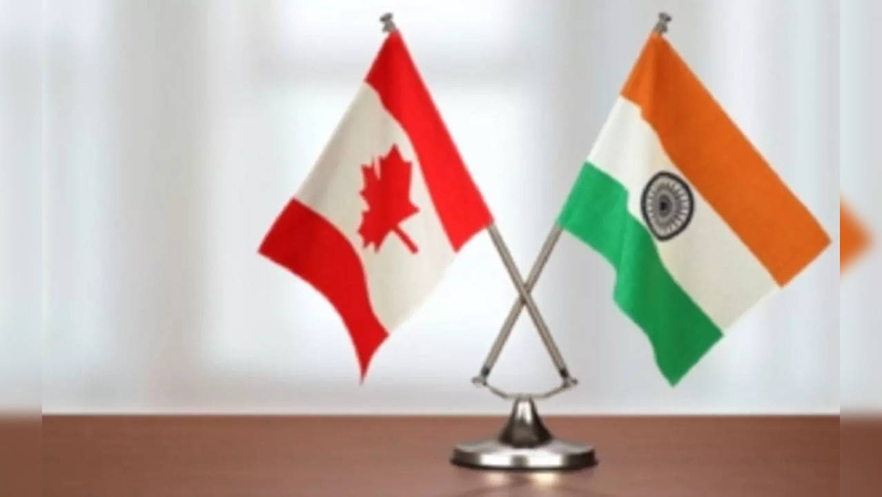 India and Canada's flags