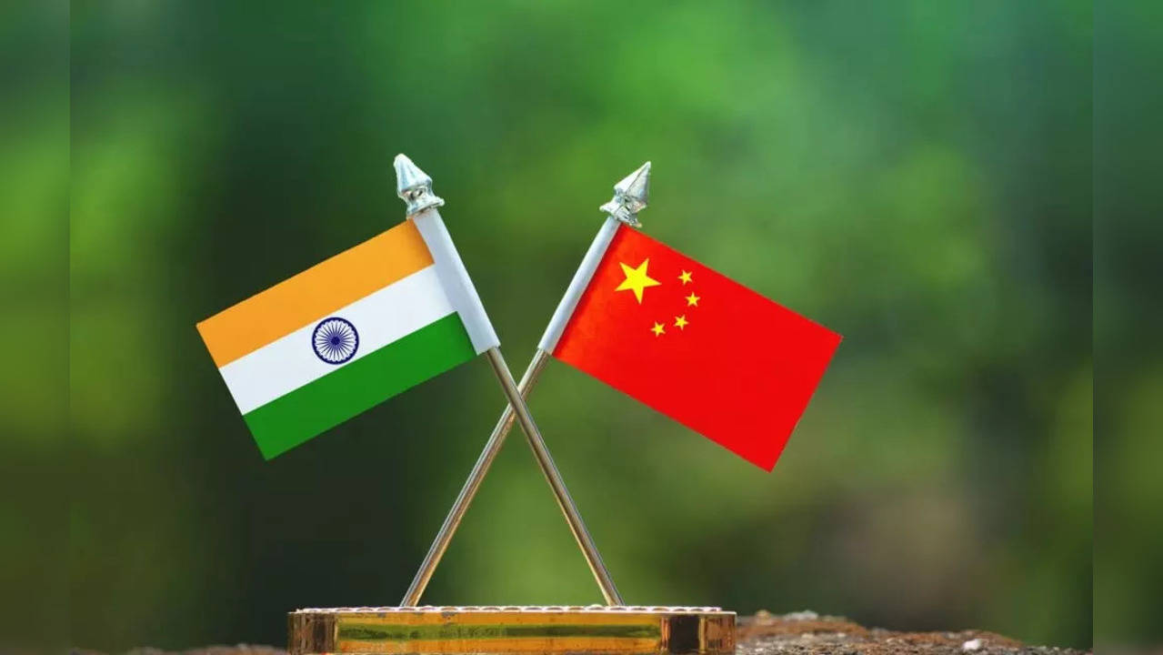 India China flags