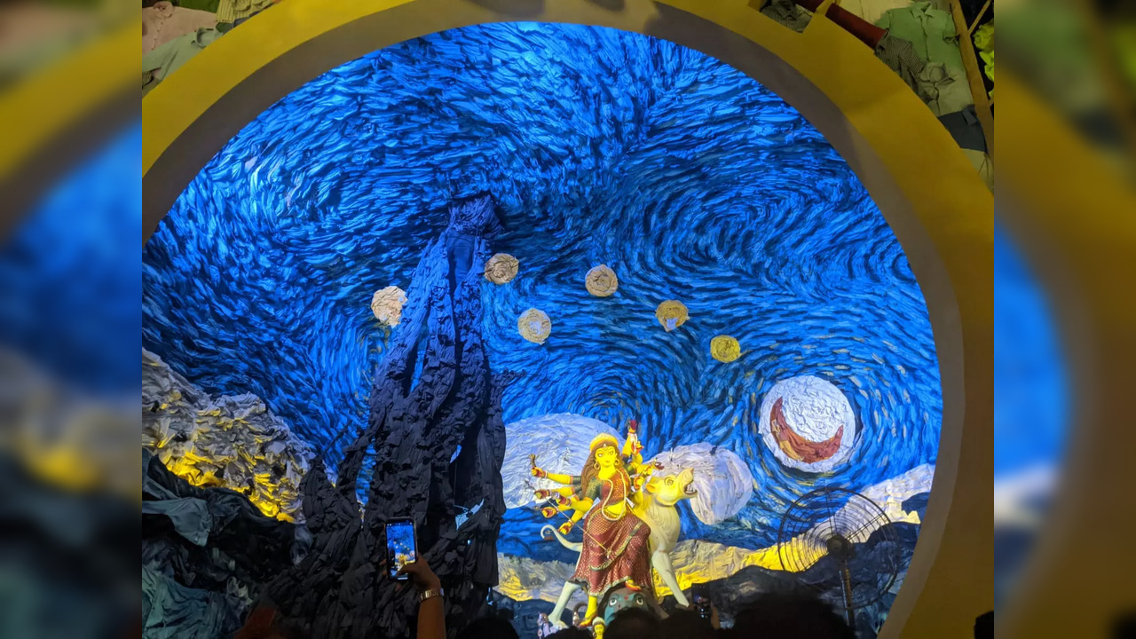 Starry Night-inspired Durga Puja pandals in Kolkata