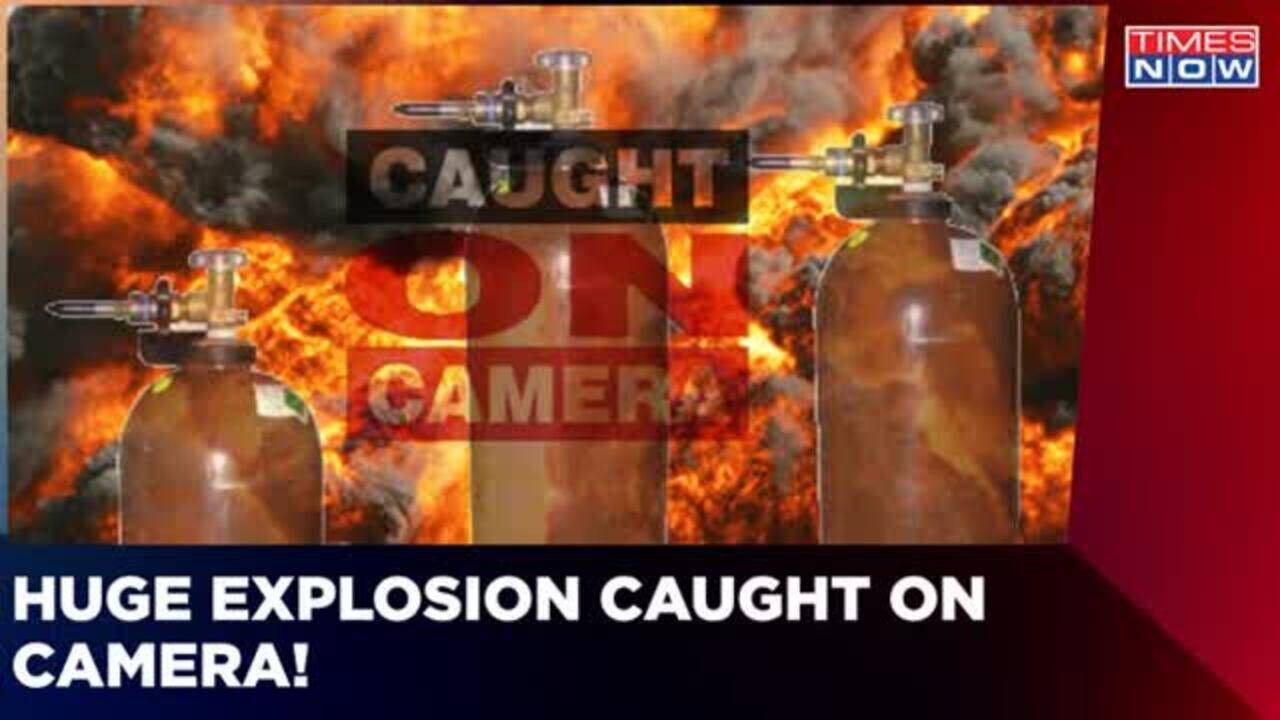 Caught On Camera Helium Gas Cylinder Explodes; 1 Killed, Many Injured