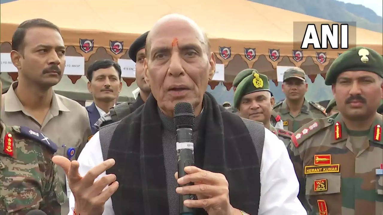 ​Defence Minister Rajnath Singh at Auli Military Station​