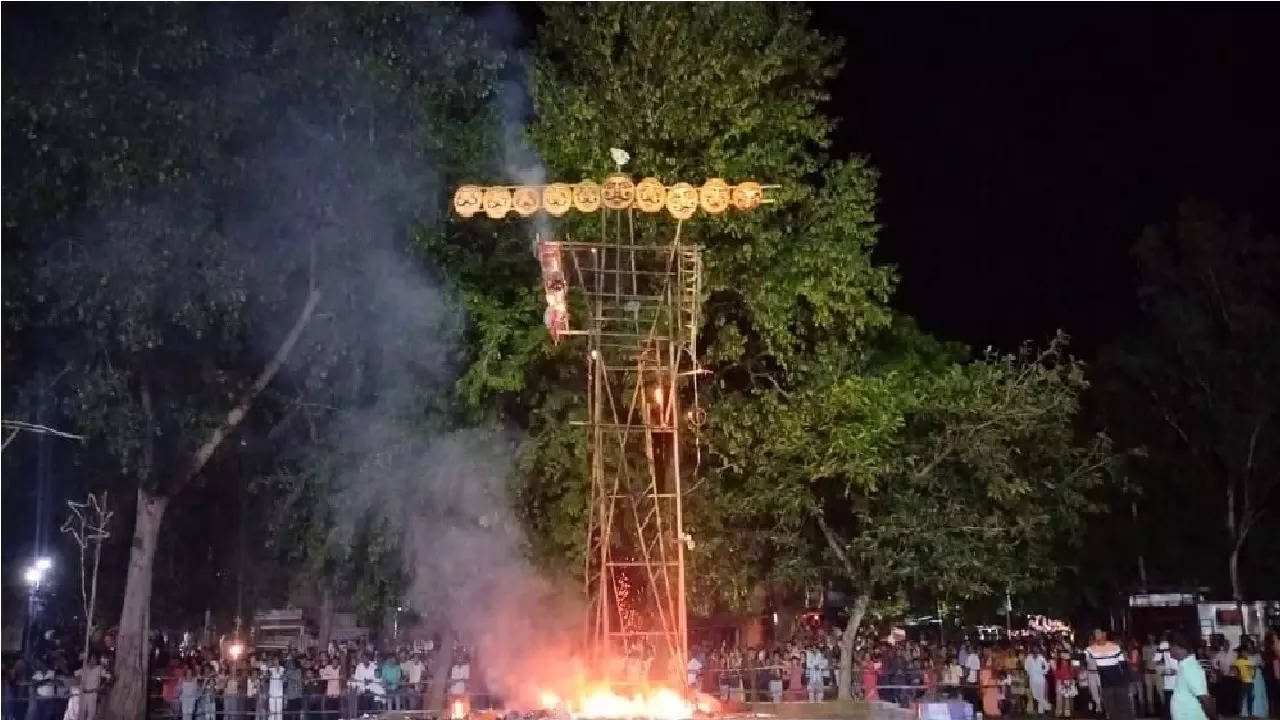 Ravana effigy in Dhamtari, Chhattisgarh