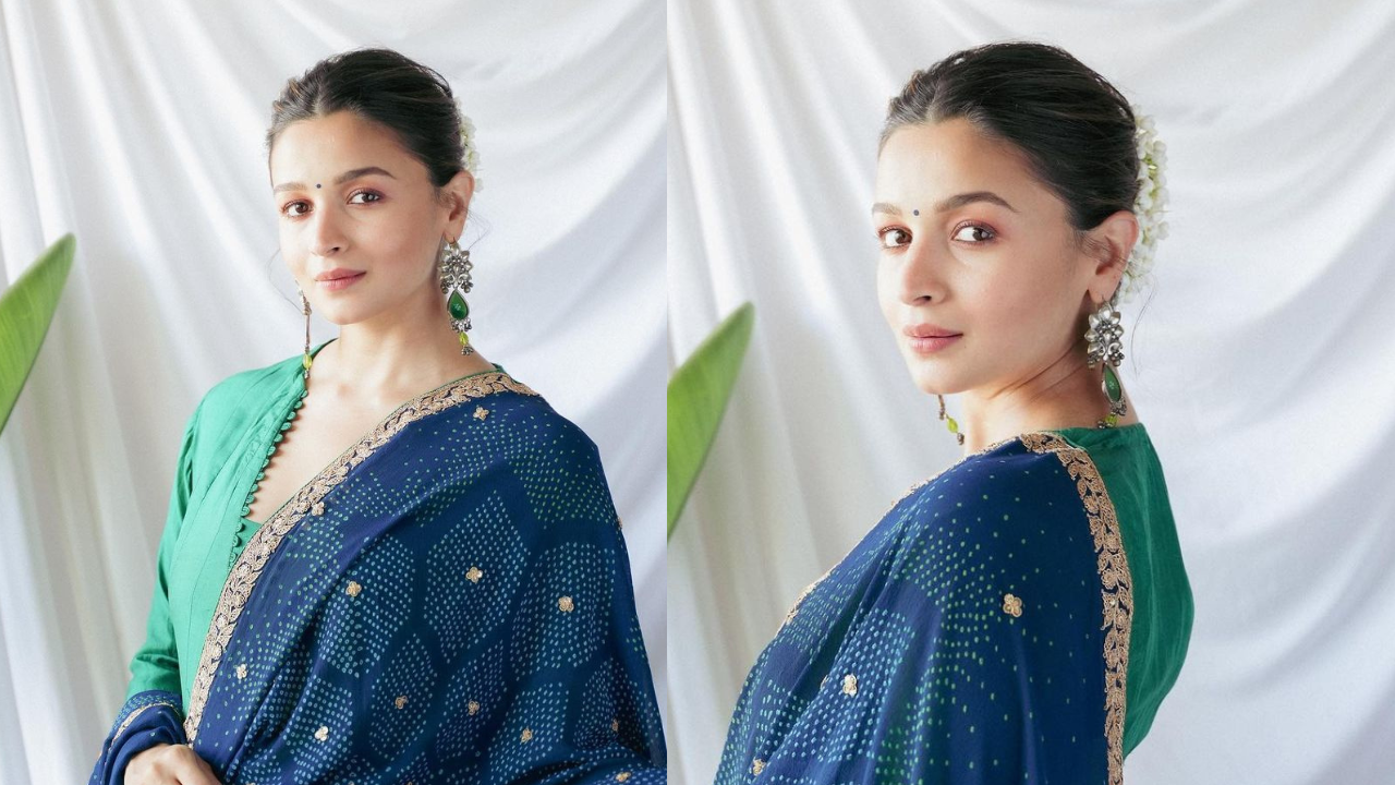 Buy Alia Bhatt Pink Blue Saree. Bollywood Multicolor Pastel Saree for  Women. Indian Georgette Party Wear Indian Ethnic Traditional Sari Online in  India - Etsy