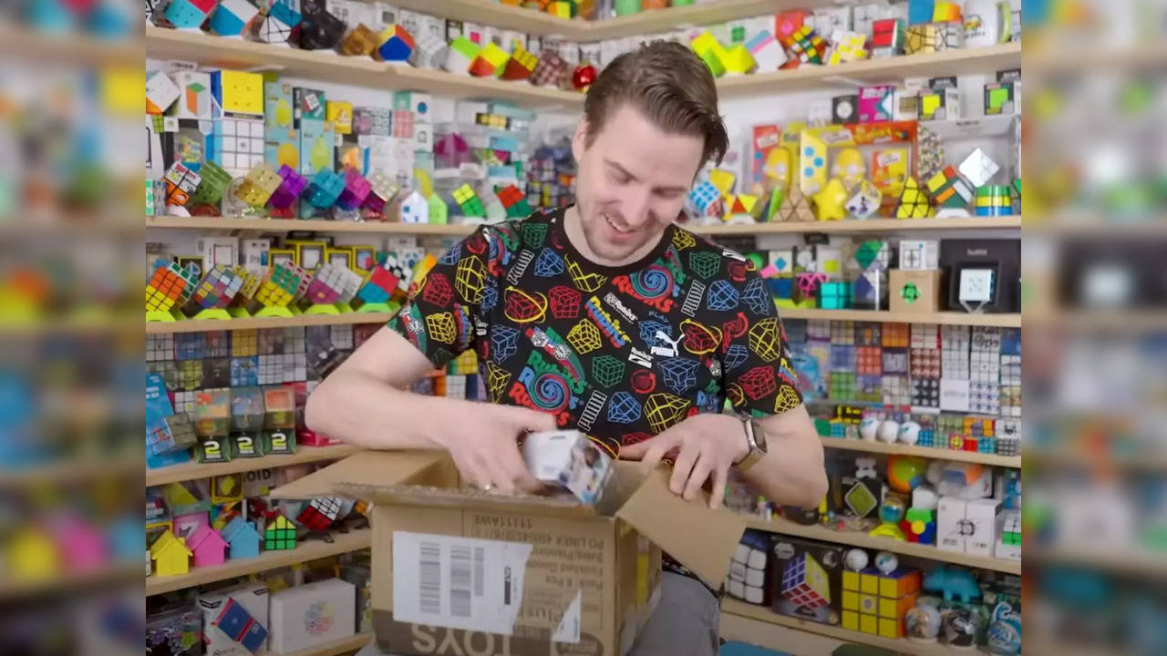 ​Florian Kastenmeier, of Germany, owns 1,519 rotating puzzles | Screengrab from video by Guinness World Records/Youtube