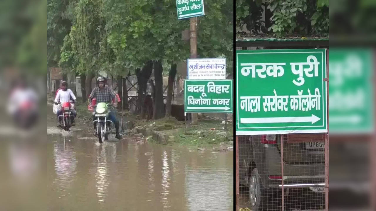 On-brand signs come up in Agra neighbourhoods to as locals protest waterlogged roads