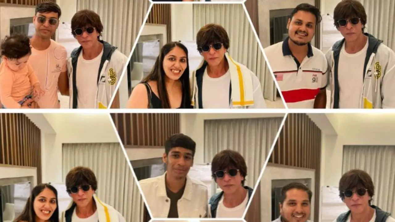 Shah Rukh Khan with his fans in Chennai