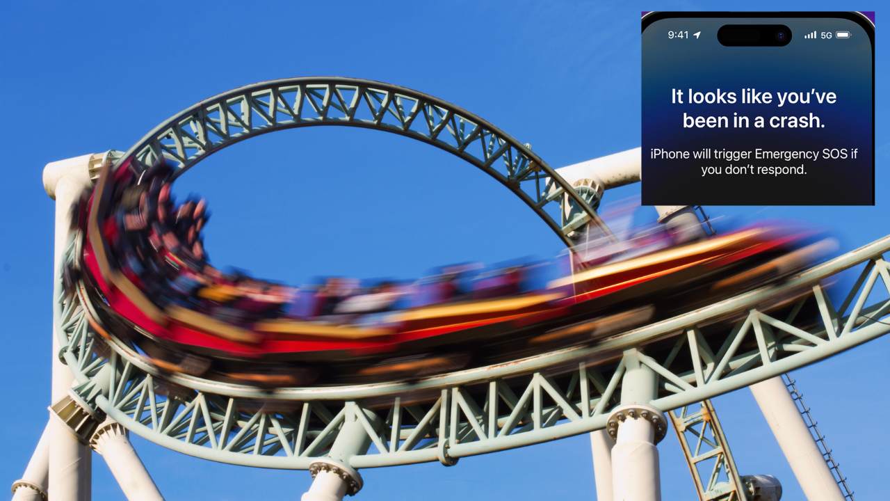 iPhone crash detection roller coaster iPhone 14 assumes woman