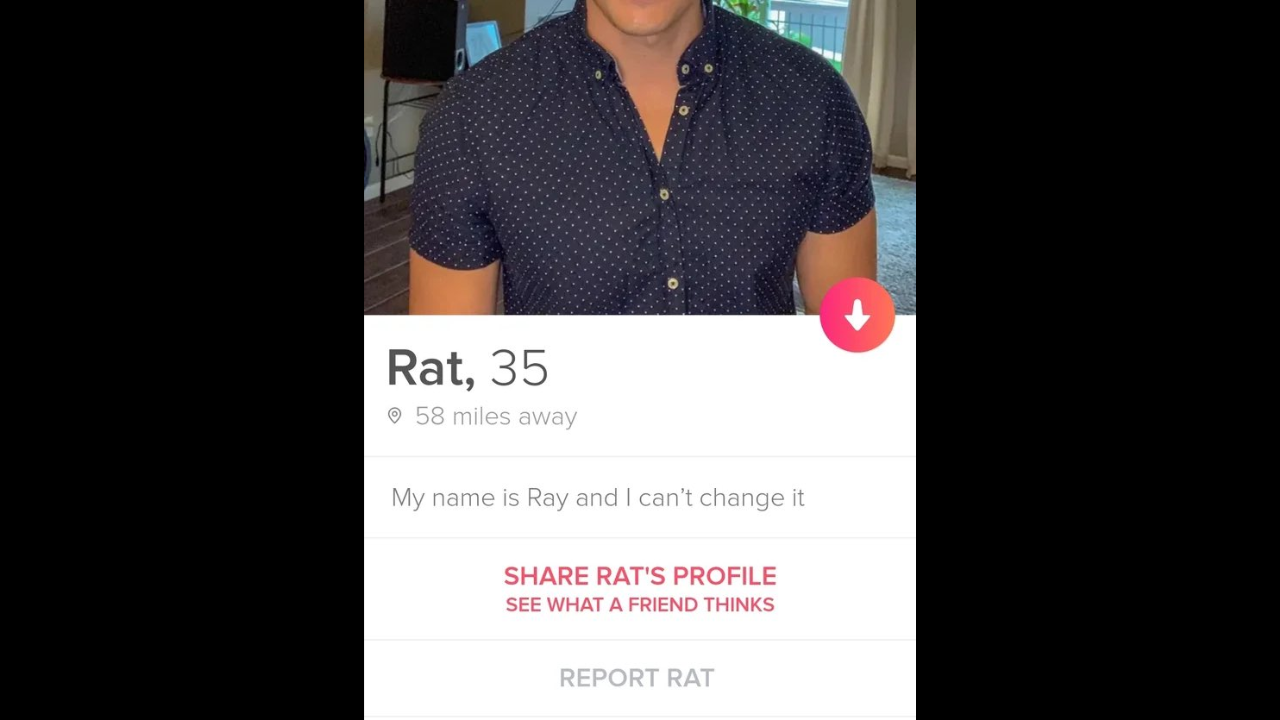 Man mistakenly spells his name as 'Rat' on Tinder - and he cannot change it