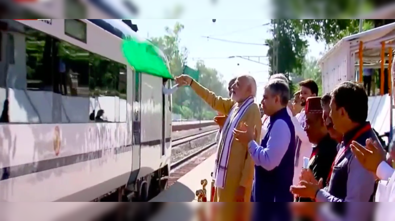 PM Narendra Modi flags off Vande Bharat train from Una in Himachal Pradesh to New Delhi