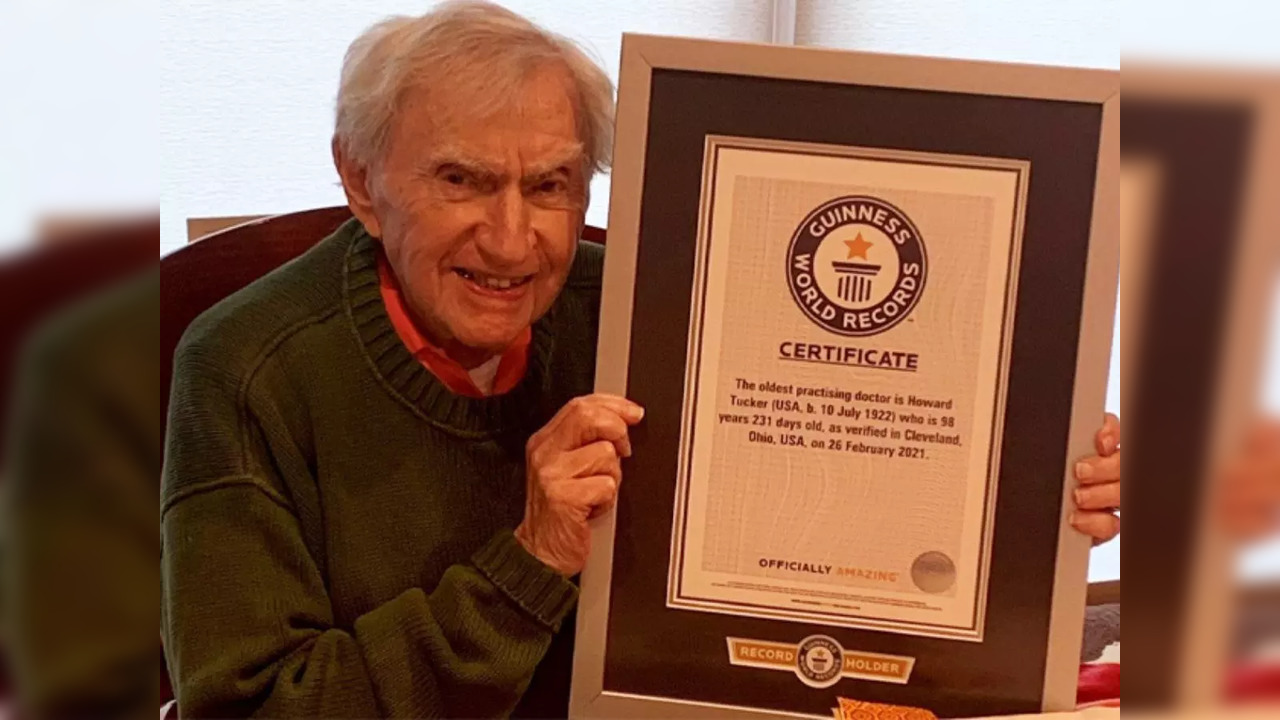 Dr. Howard Tucker, 100, says he has 'no plans to retire' | Picture courtesy: Guinness World Records