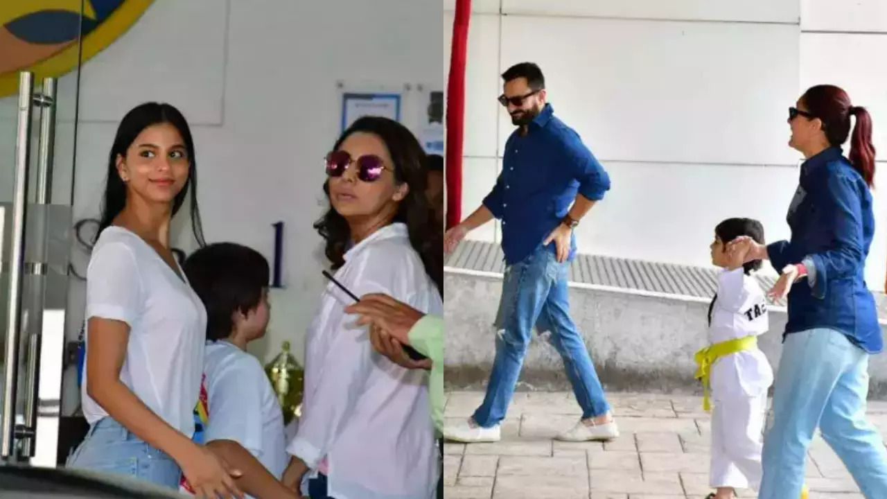 SRK- Gauri, Saif and Kareena attend AbRam and Taimur's taekwondo competition in Mumbai