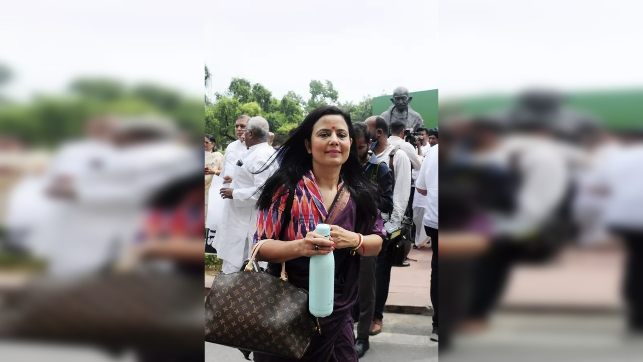 TMC MP Mahua Moitra at Parliament during the 2022 Monsoon Session