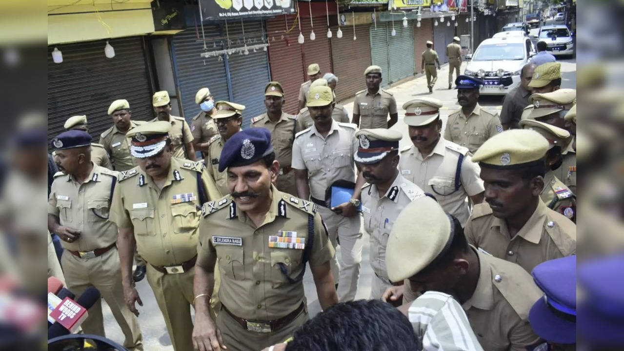 Tamil Nadu DGP C. Sylendra Babu speaks with the media after an LPG cylinder exploded inside a car in Coimbatore.