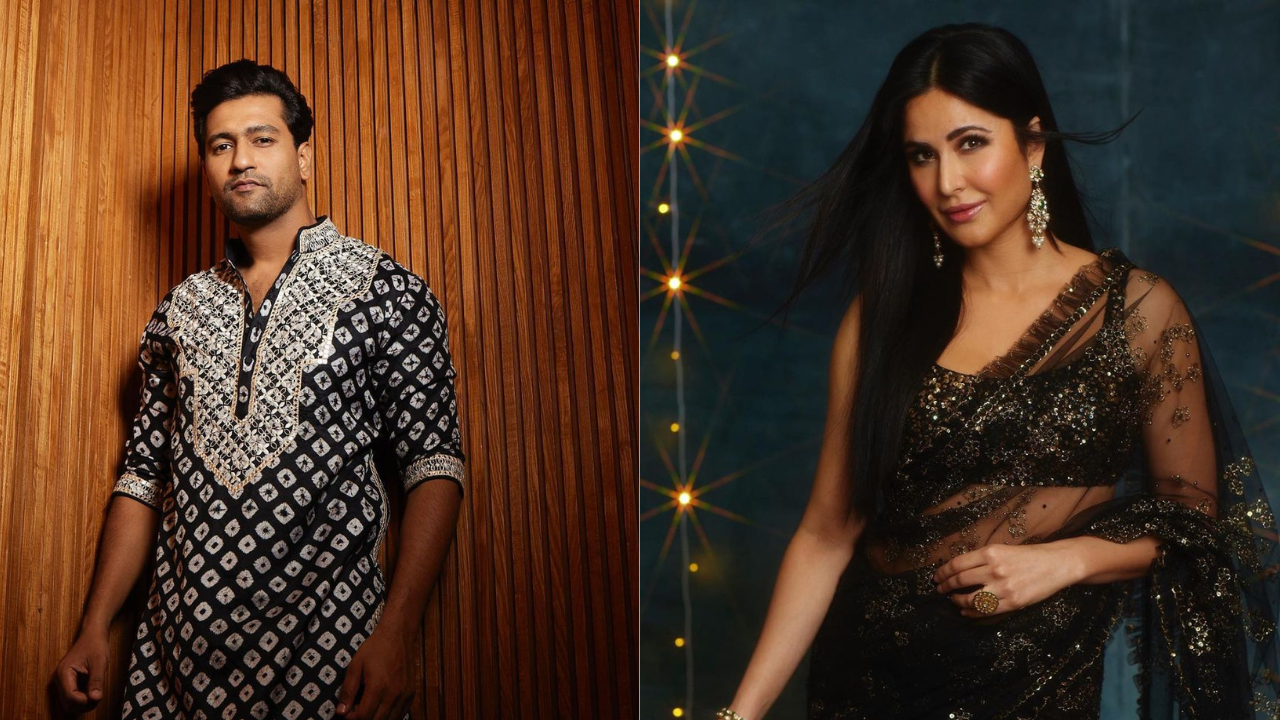 It's all glam! Katrina Kaif, Vicky Kaushal twin in ethnic black outfits for Diwali