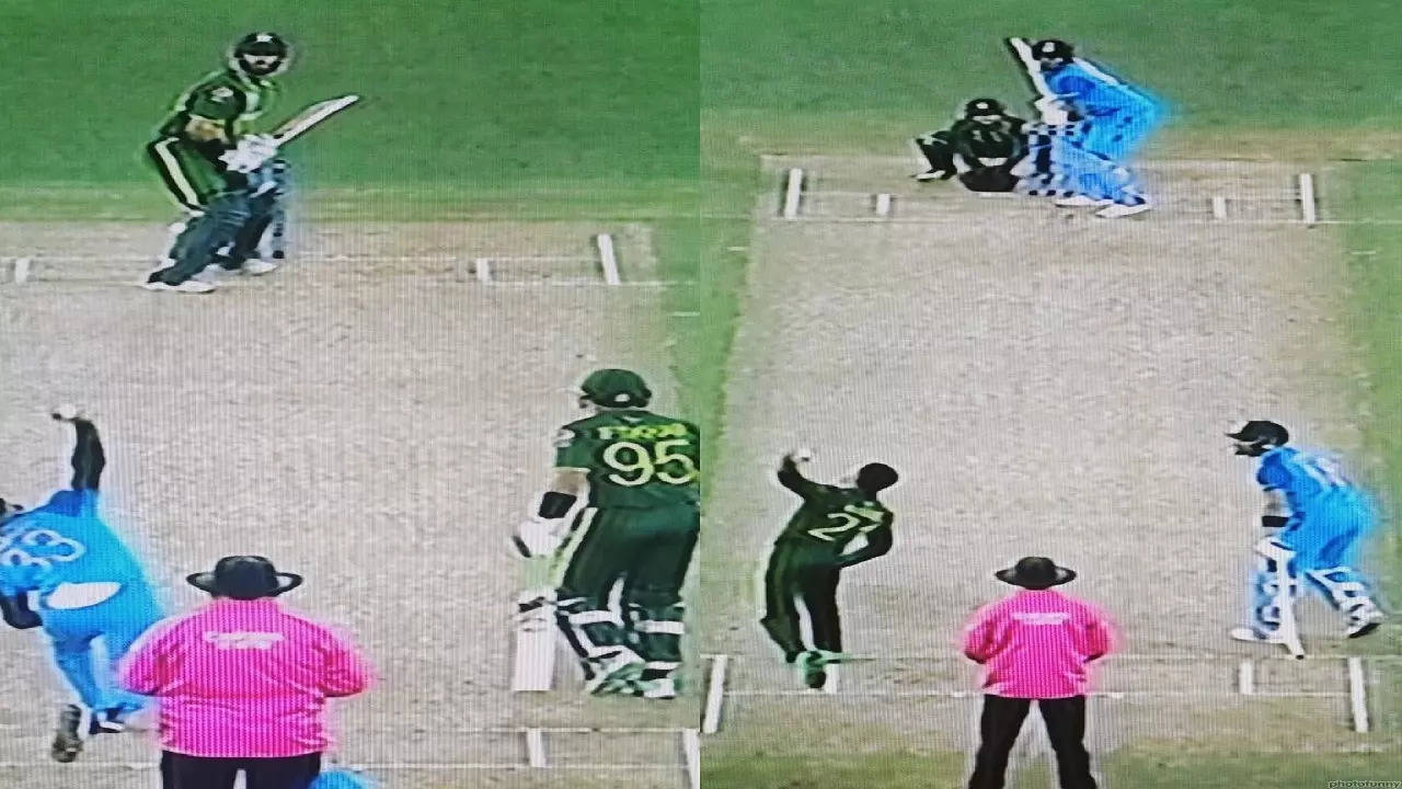 IND vs PAK batsmen out of crease