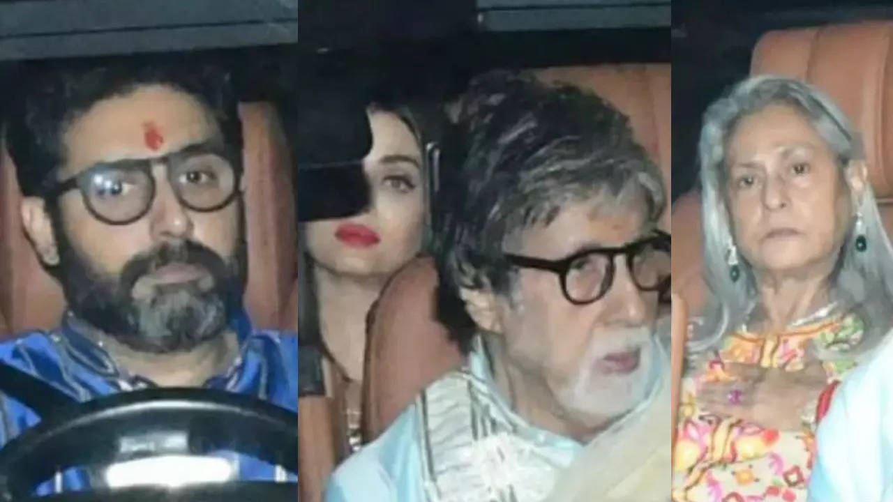 Photos Amitabh Bachchan and Aishwarya Rai Bachchan snapped at the