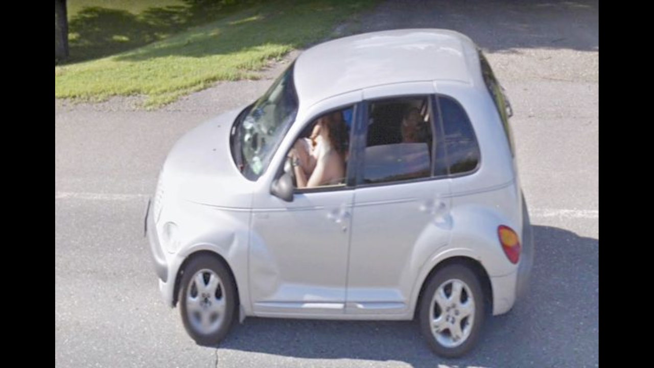 Google Earth user spots 'alien' chilling in back seat of car