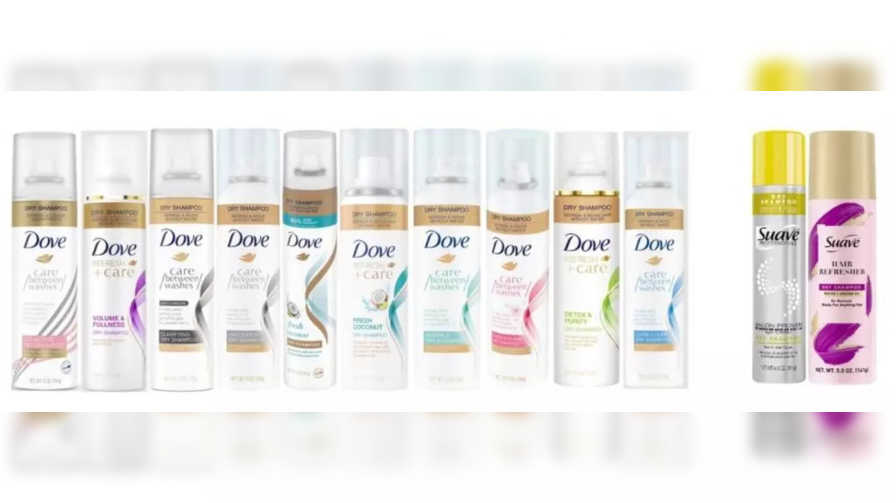 Aerosol dry shampoo Dry shampoos, such as Dove and Nexxus, have