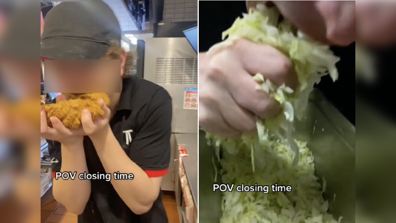 Kfc Workers Disgusting After Work Stunt Goes Viral Filmed Licking