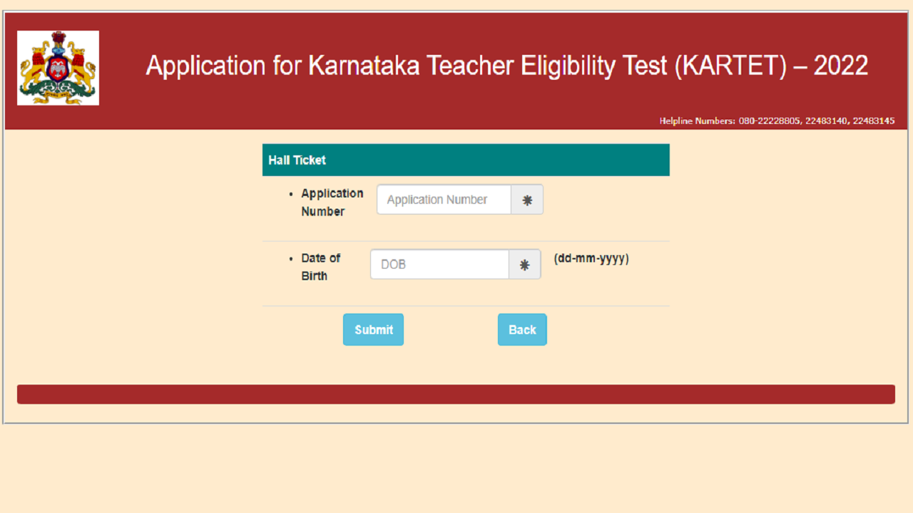 KARTET 2022 Admit Card