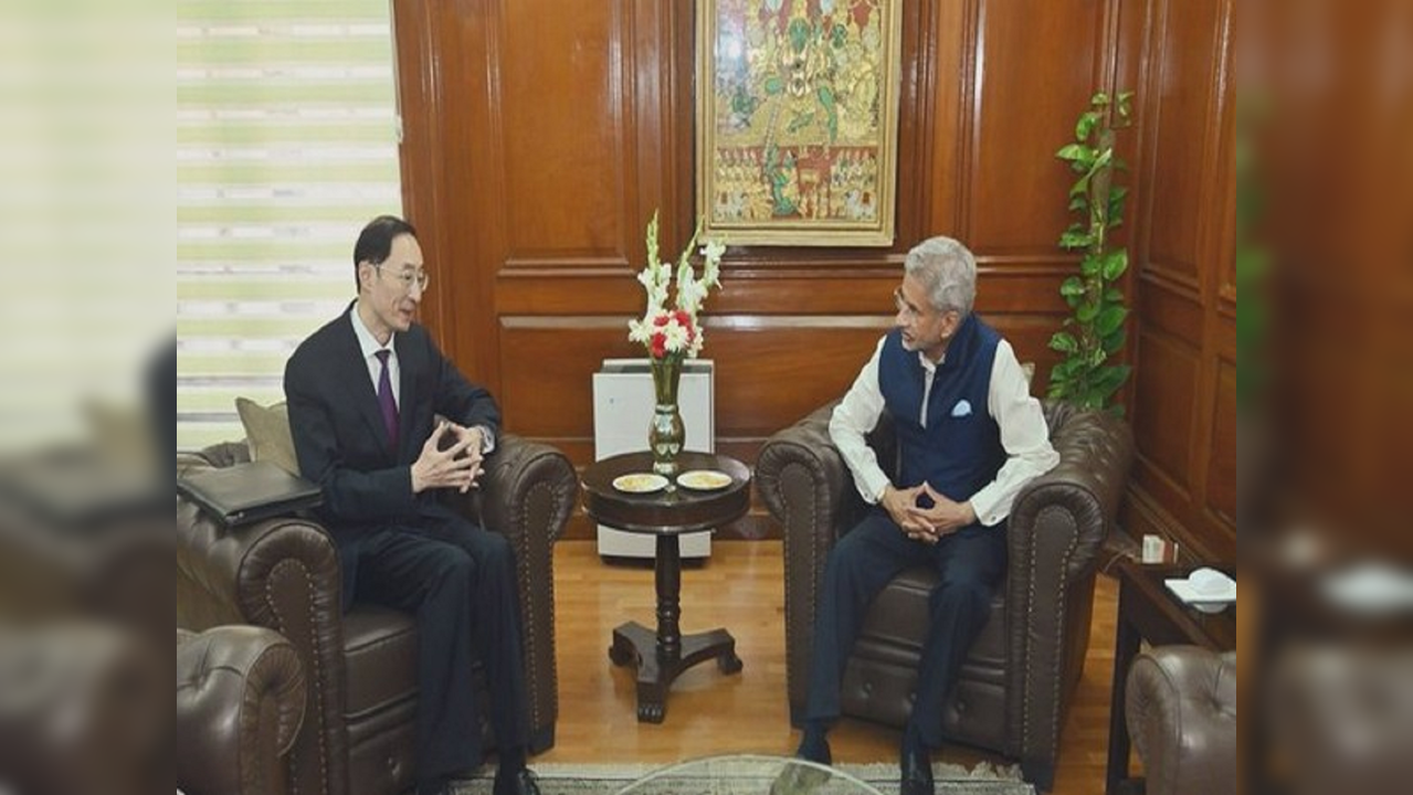 External Affairs Minister S Jaishankar and outgoing Chinese envoy Sun Weidong