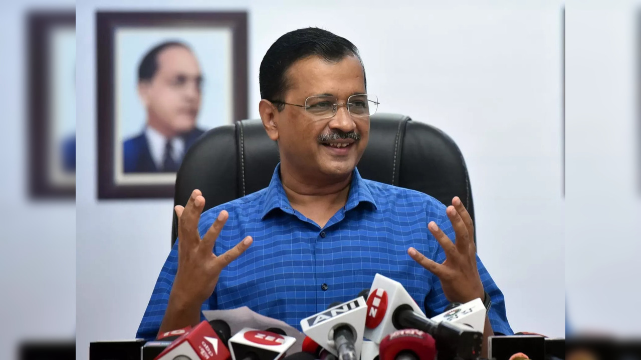 Chief Minister Arvind Kejriwal addressing a press conference in New Delhi