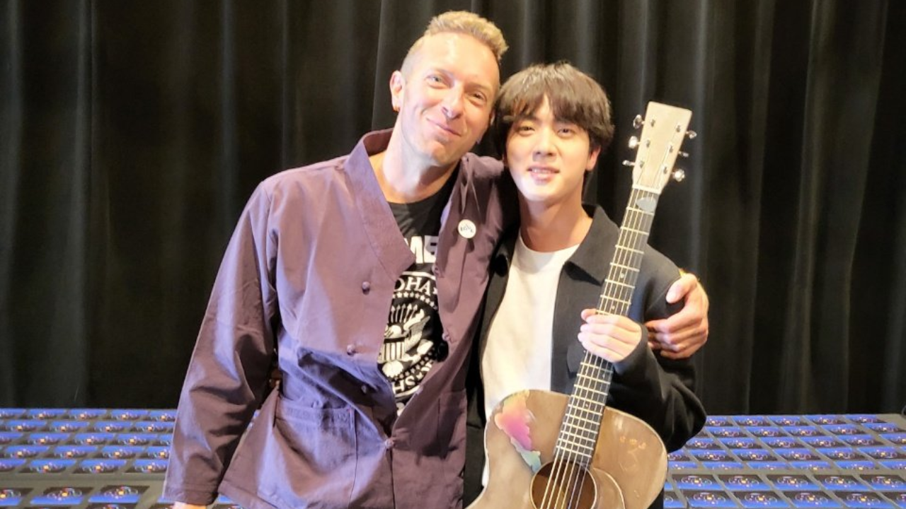 BTS' Jin with Coldplay's Chris Martin