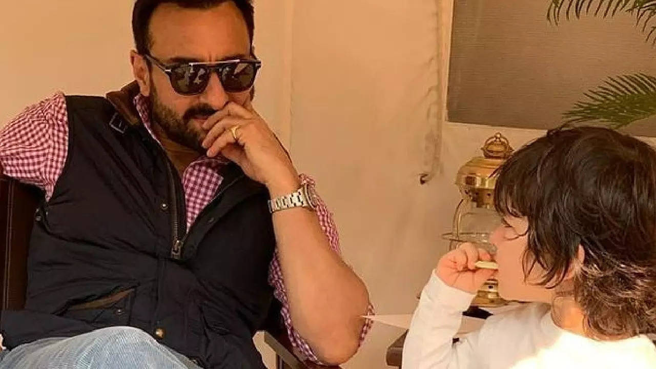 Saif Ali Khan with Taimur Ali Khan