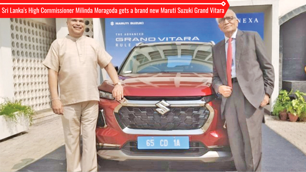 Sri Lanka's High Commissioner Milinda Moragoda gets a brand new Maruti Suzuki Grand Vitara