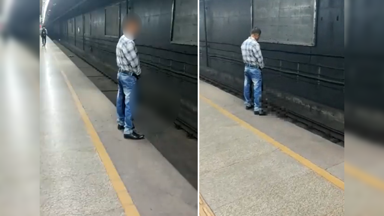 Man filmed urinating on Delhi Metro track