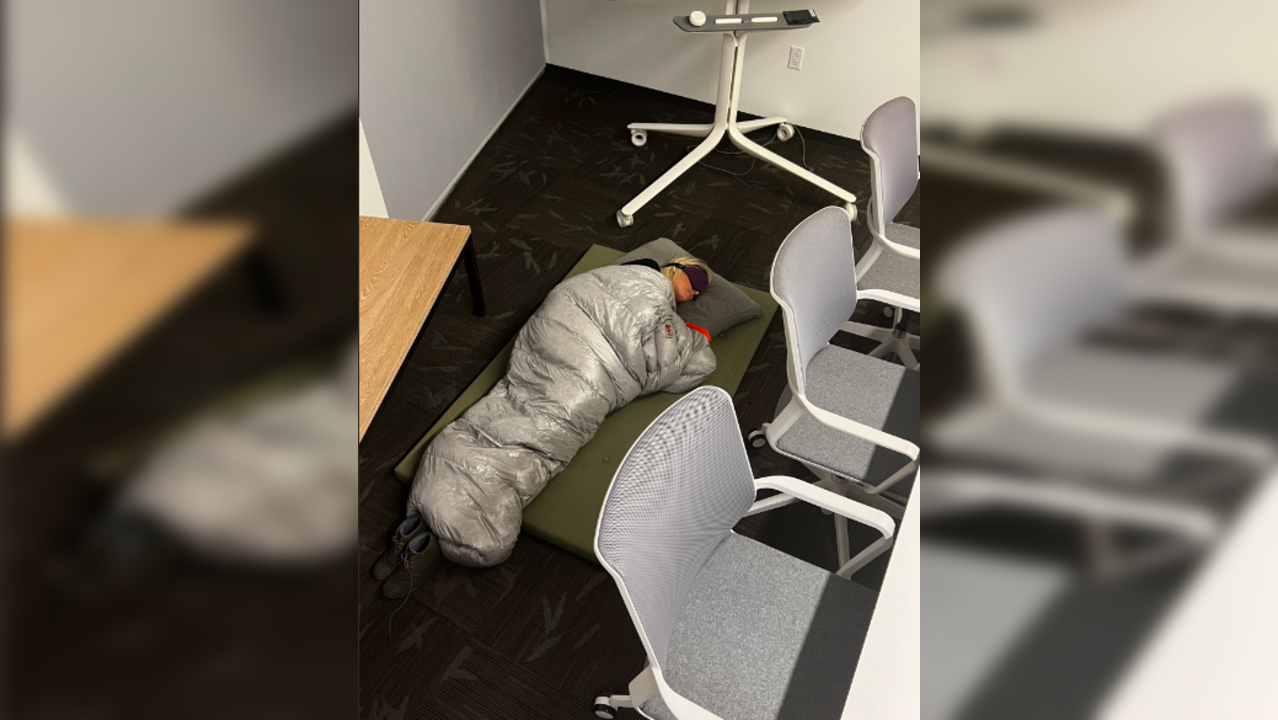 Viral image shows a Twitter employee sleeping on the office floor; can
