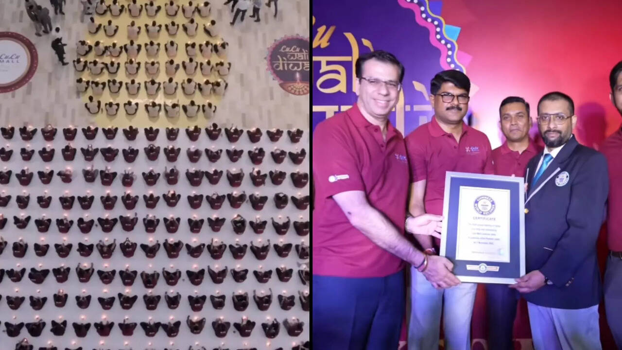Lucknow’s Lulu Mall lights 350 Diyas in 39 minutes to set Guinness