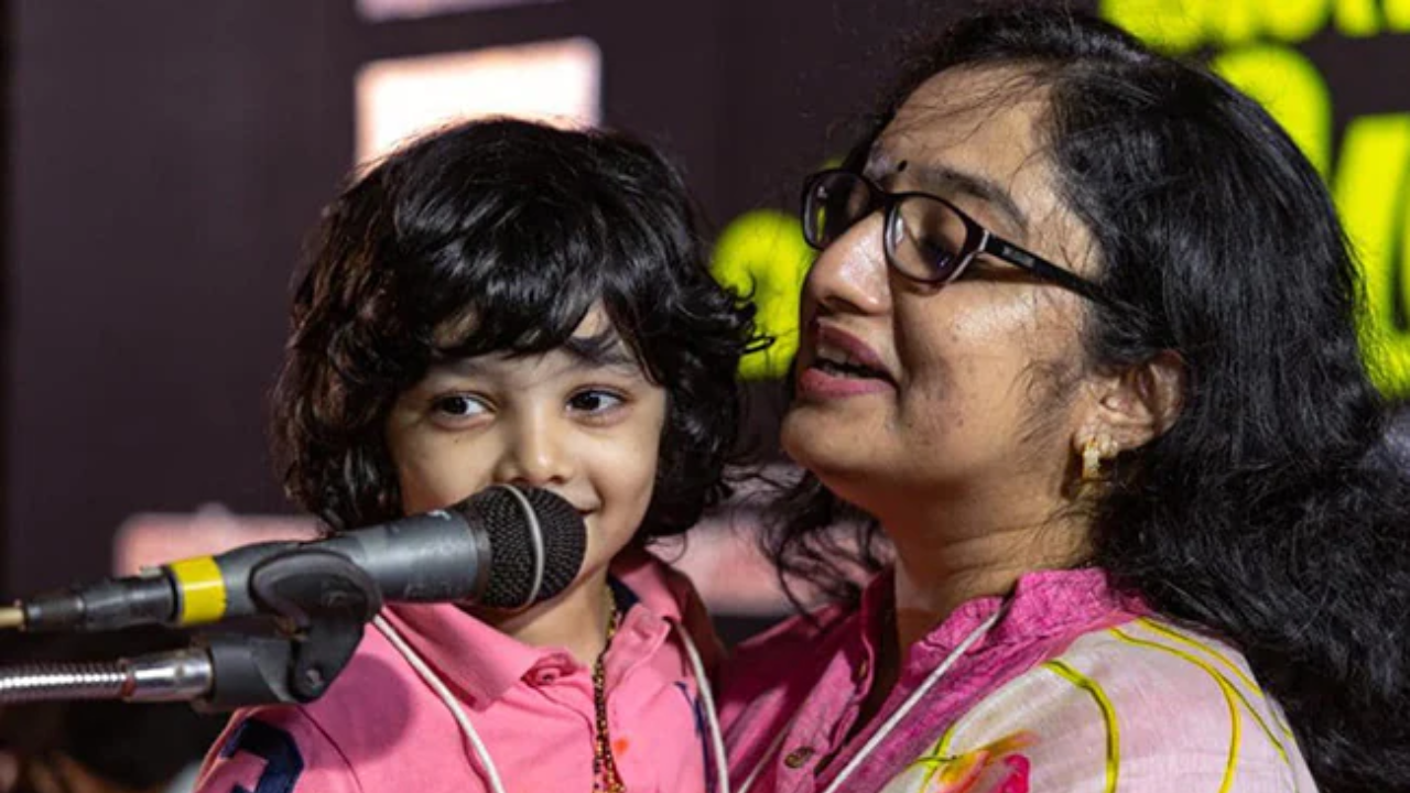 IAS Divya S Iyer with her son