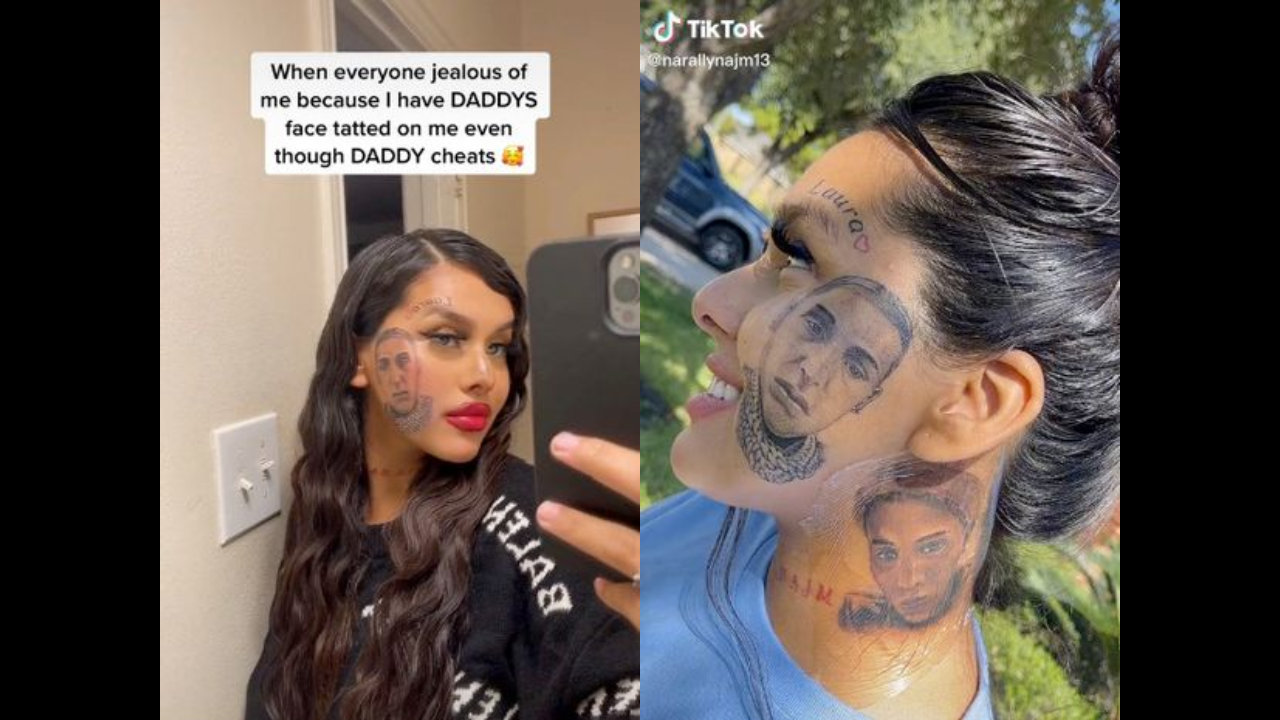 Woman Stupidly Gets Cheating Partners Face Tattooed on Her Cheek