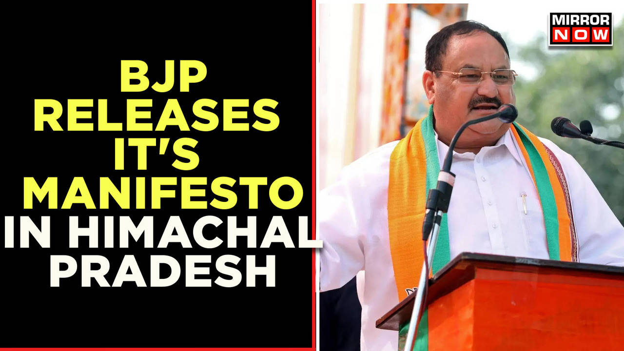 Bjp President J P Nadda Releases Its Manifesto Prior To Himachal Pradesh Election English 