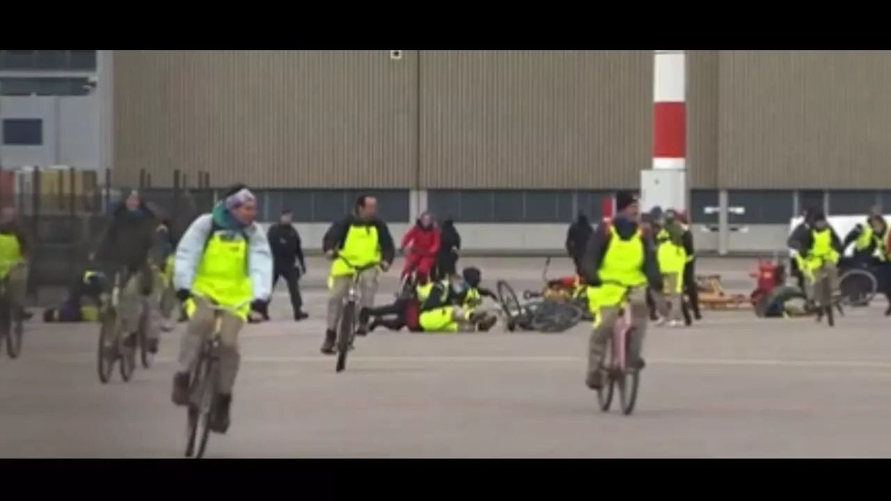 Climate activists at Amsterdam airport