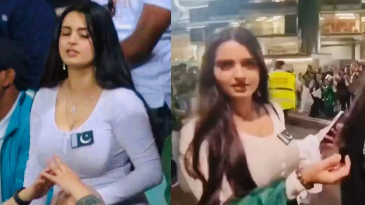 Natasha, the 'mystery girl in white' went viral during the first semi final between Pakistan and New Zealand on Wednesday | Screengrab