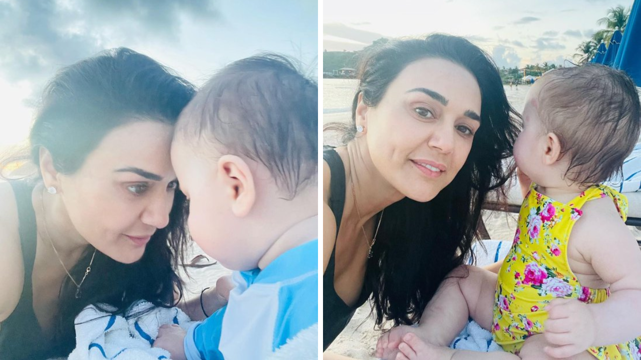 Preity Zinta with her kids