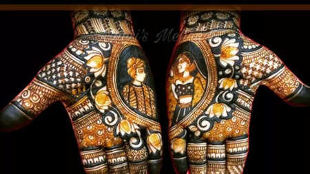 Lord Shiva Parwati inspired Sawan Mehndi designs – Let's Get Dressed