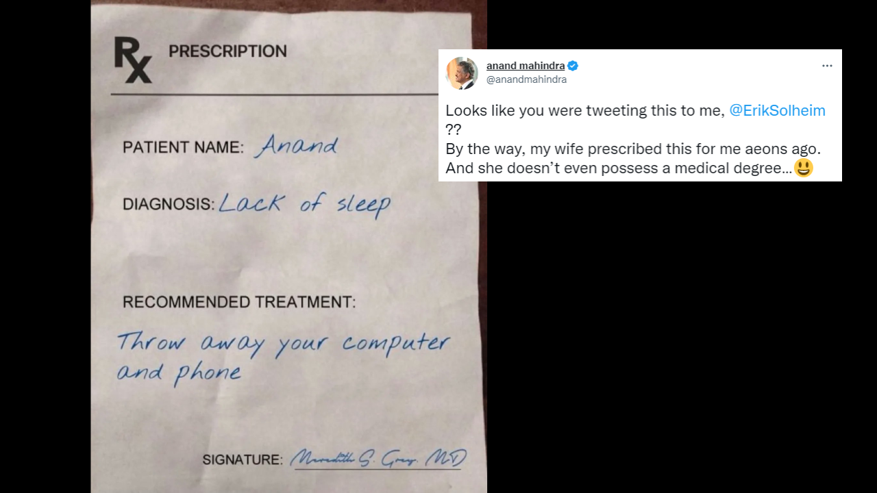 Anand Mahindra's wife prescription for sleep issues