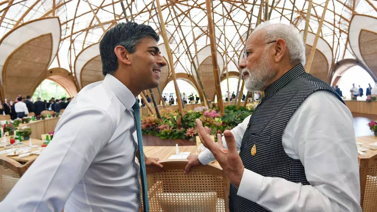 UK PM Rishi Sunak with Indian PM Narendra Modi