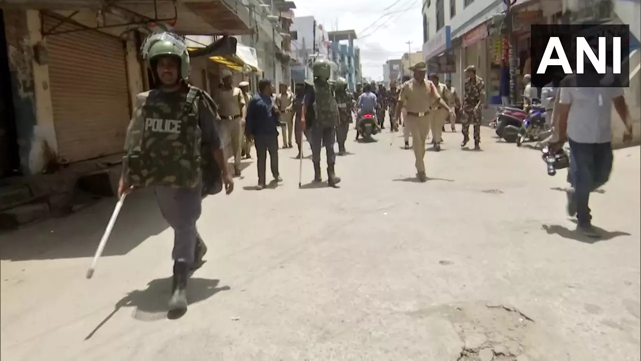 old hyderabad clash police flag march ani