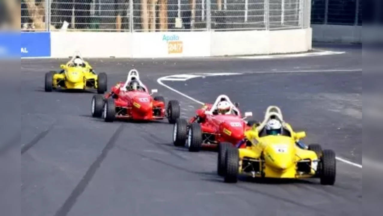 Hyderabad: Formula E trial run at Necklace near Hussain Sagar in Hyderabad on Sunday, November 20,  2022. (Photo: Nitin Lawate/IANS)