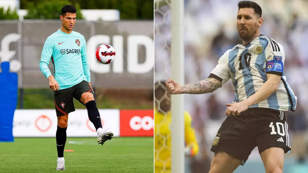 GOATS in one frame: Cristiano Ronaldo and Lionel Messi sit together before  FIFA World Cup - India Today