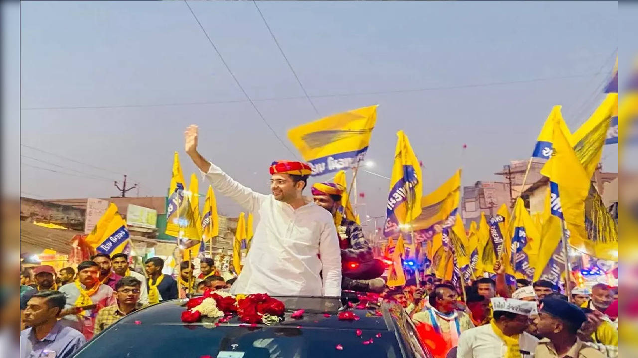 AAP leader Raghav Chadha holding roadshow in Gujarat.