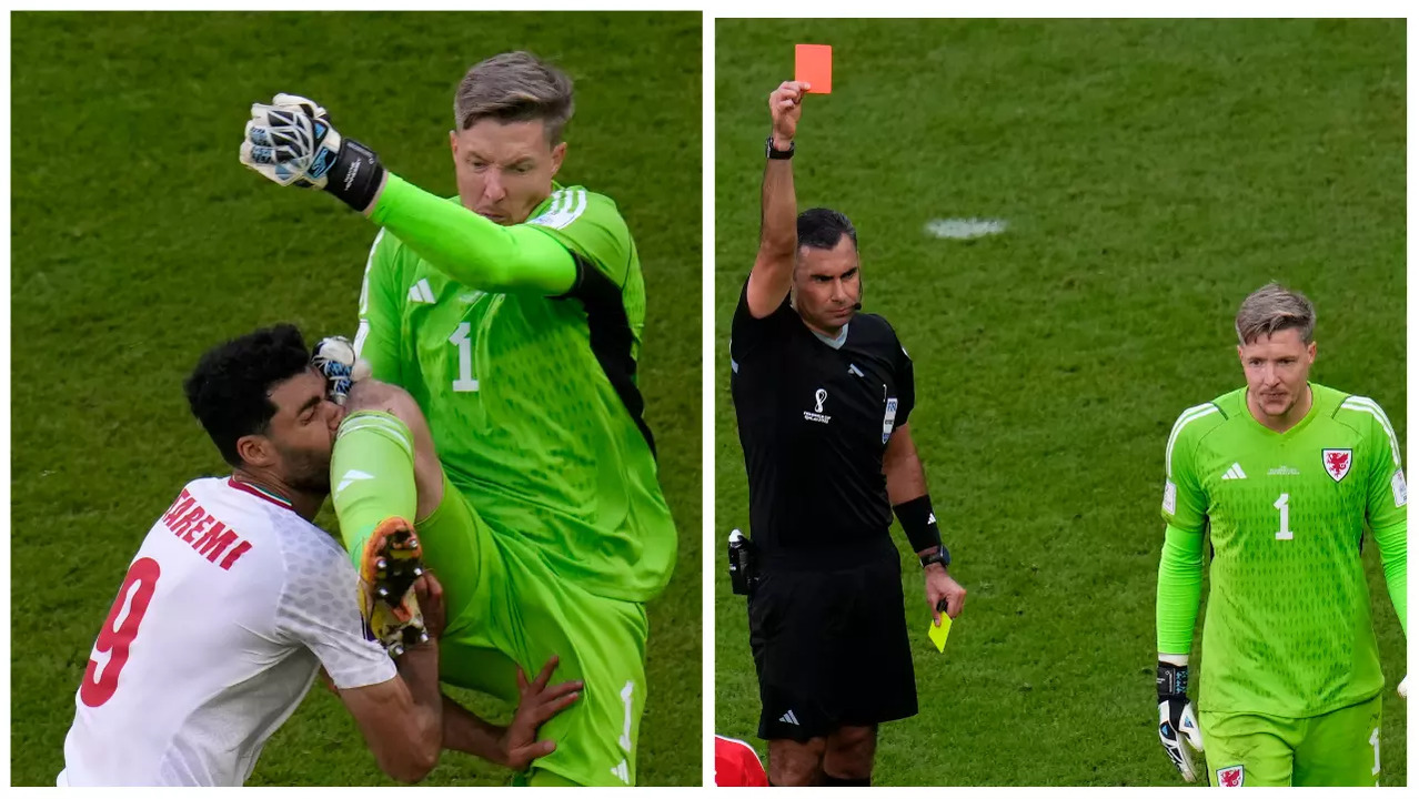 Wales vs Iran red card -Ap