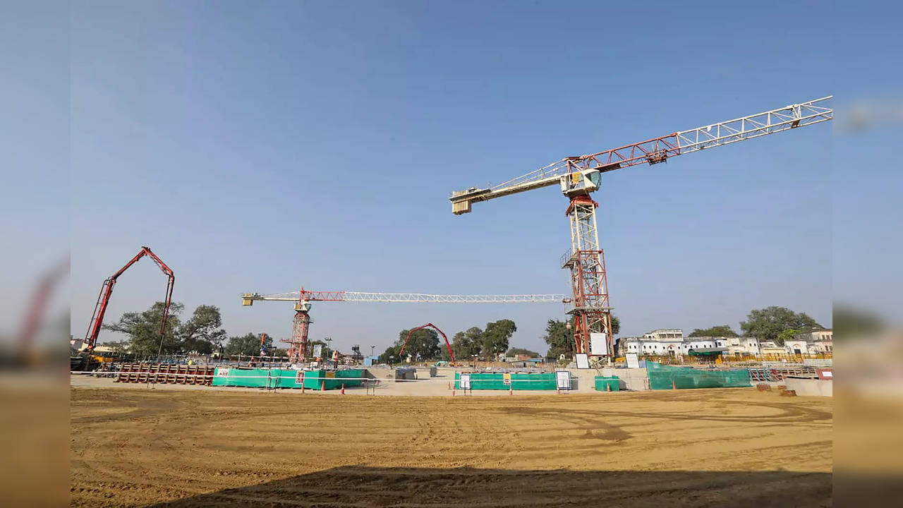 Ram Mandir construction site in Ayodhya