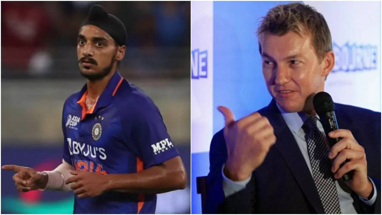 Arshdeep Singh and Brett Lee