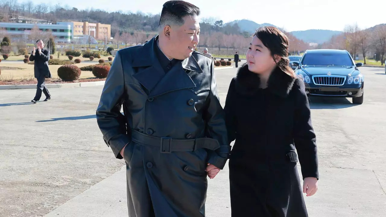 Kim Jong Un with his daughter