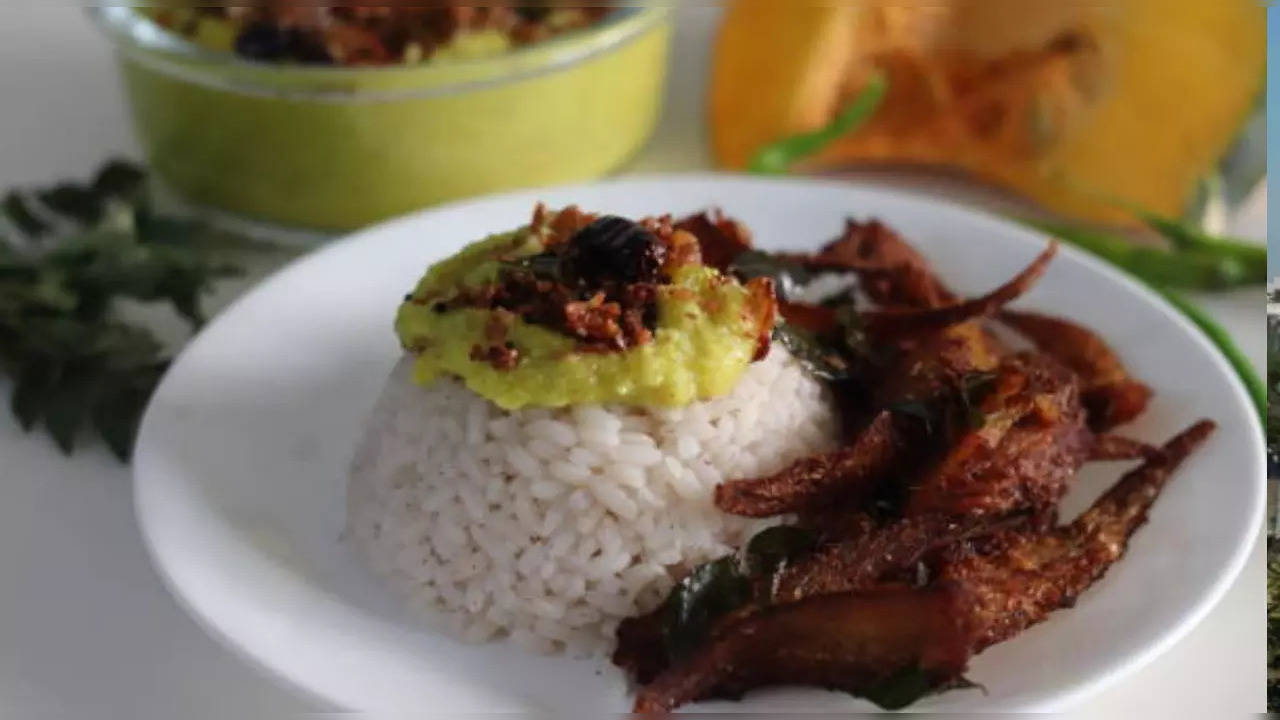 Kerala rice and fish fry.